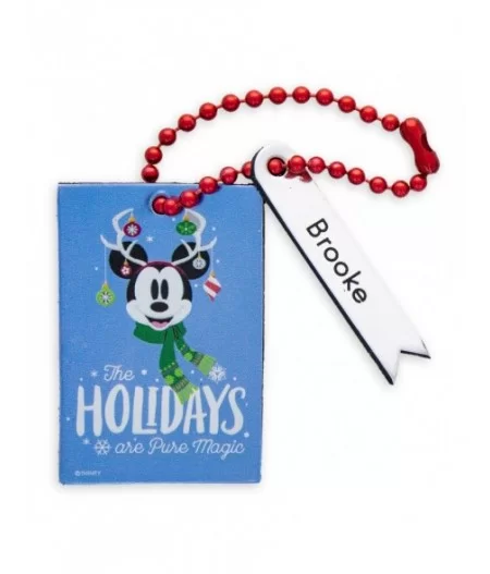 Santa Mickey Mouse ''The Holidays Are Pure Magic'' Leather Luggage Tag – Personalizable $4.14 KIDS