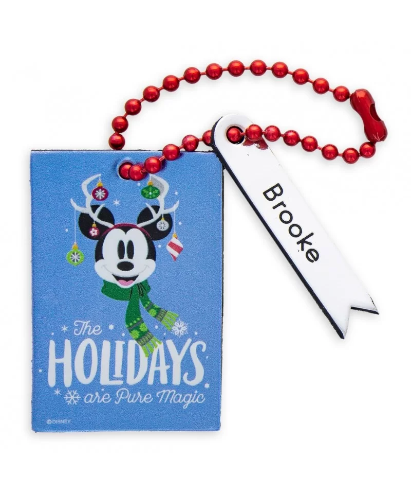 Santa Mickey Mouse ''The Holidays Are Pure Magic'' Leather Luggage Tag – Personalizable $4.14 KIDS