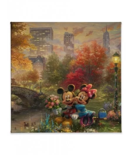 ''Mickey and Minnie Sweetheart Central Park'' Gallery Wrapped Canvas by Thomas Kinkade Studios $30.80 COLLECTIBLES