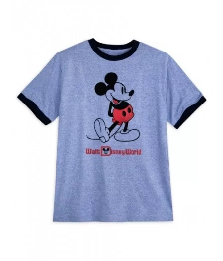 Mickey Mouse Classic Ringer T-Shirt for Adults – Walt Disney World – Blue $8.18 UNISEX