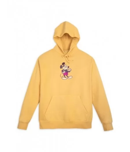 Mickey Mouse Genuine Mousewear Pullover Hoodie for Adults – Gold $13.72 MEN