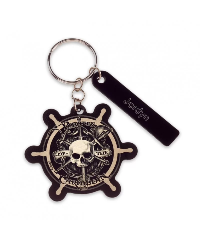 Pirates of the Caribbean Ship's Wheel Leather Keychain – Personalizable $3.73 KIDS