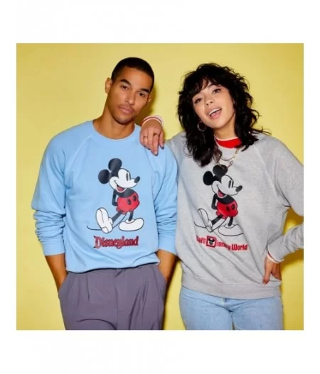 Mickey Mouse Classic Sweatshirt for Adults – Disneyland – Blue $18.04 UNISEX