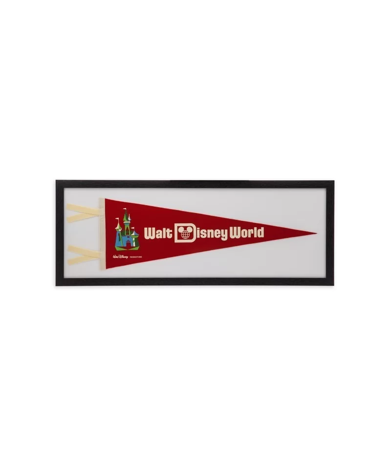 Walt Disney World 50th Anniversary Replica Pennant – Framed – Red $39.02 HOME DECOR