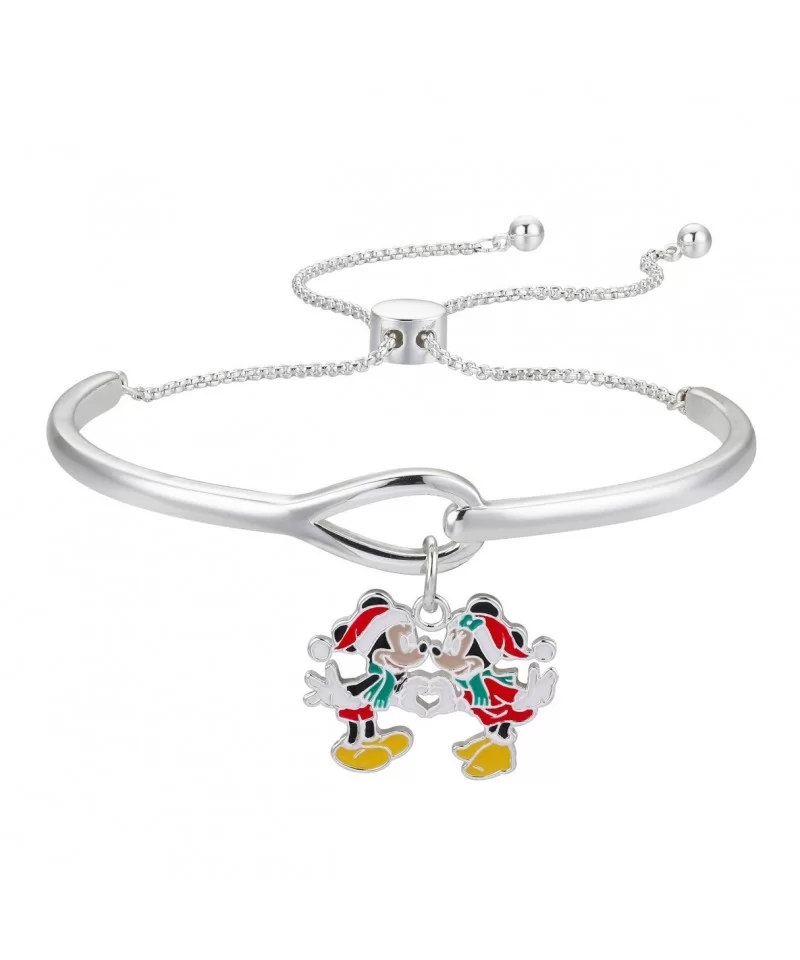 Santa Mickey and Minnie Mouse Cuff Bolo Bracelet $16.20 ADULTS