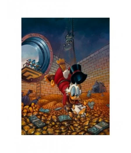 Scrooge McDuck ''Diving in Gold'' by Rodel Gonzalez Canvas Artwork – Limited Edition $40.80 HOME DECOR