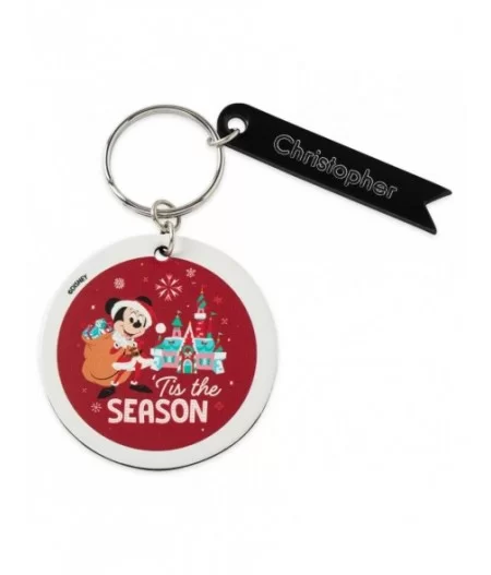 Santa Mickey Mouse Circular Keychain by Leather Treaty – Personalized $3.82 KIDS