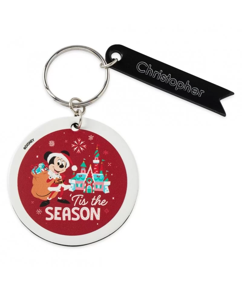 Santa Mickey Mouse Circular Keychain by Leather Treaty – Personalized $3.82 KIDS