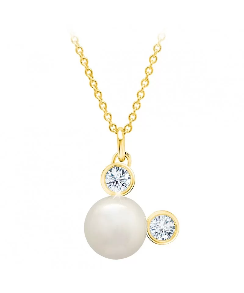 Mickey Mouse Icon Pearl Pendant Necklace by CRISLU $43.20 ADULTS