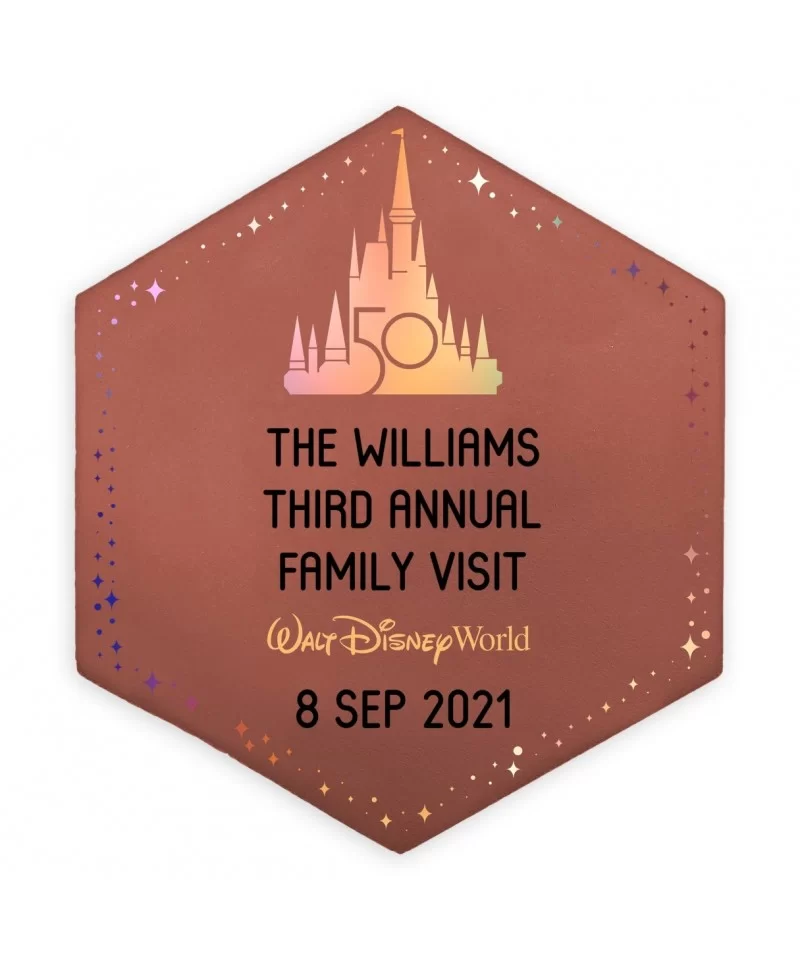 Walt Disney World 50th Anniversary Commemorative Legacy Paver – 8'' – Personalized $14.80 HOME DECOR