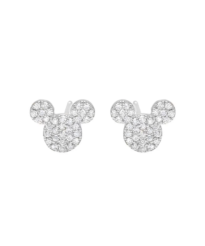 Mickey Mouse Icon Stud Earrings by CRISLU – Platinum $28.88 ADULTS