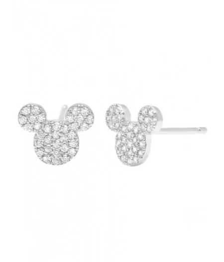 Mickey Mouse Icon Stud Earrings by CRISLU – Platinum $28.88 ADULTS