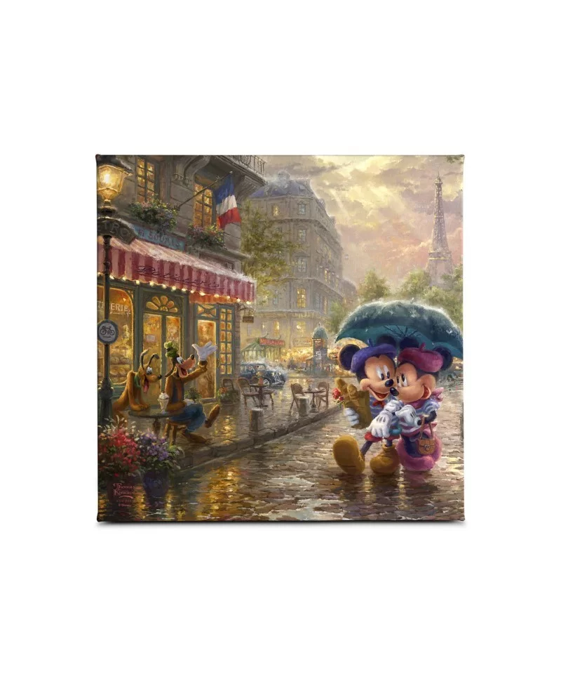 ''Mickey and Minnie in Paris'' Gallery Wrapped Canvas by Thomas Kinkade Studios $30.80 COLLECTIBLES