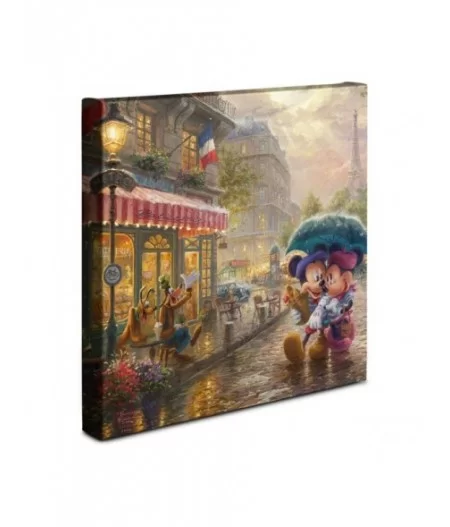 ''Mickey and Minnie in Paris'' Gallery Wrapped Canvas by Thomas Kinkade Studios $30.80 COLLECTIBLES