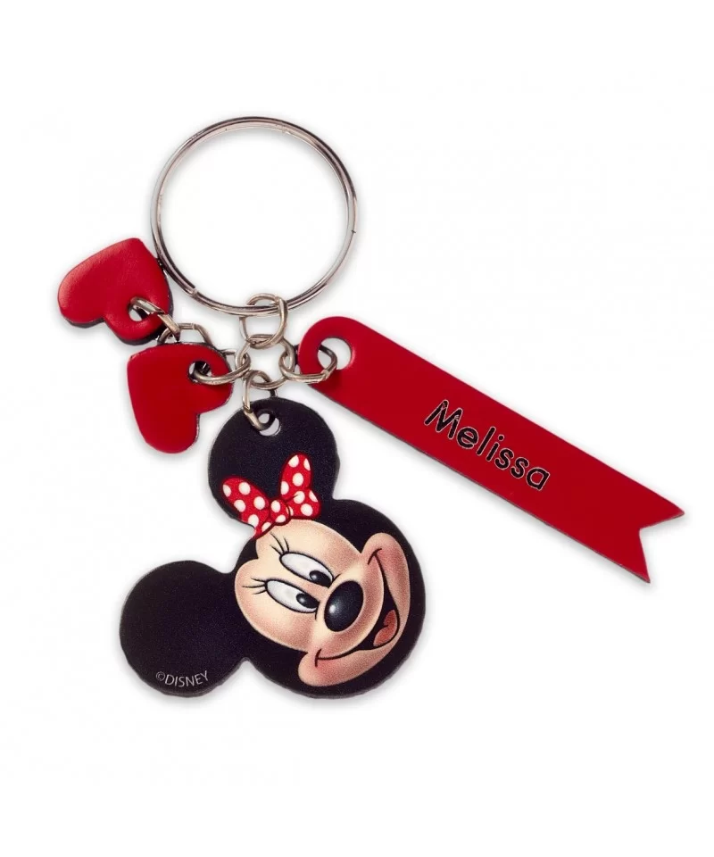 Minnie Mouse Face Leather Keychain – Personalizable $3.44 ADULTS