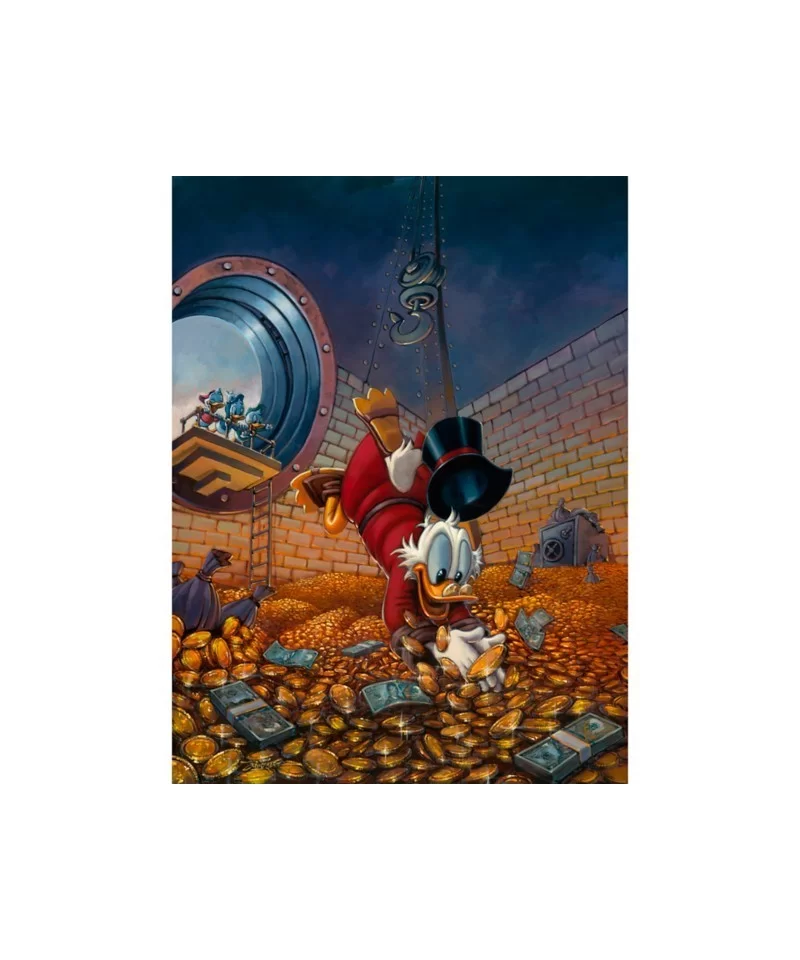 Scrooge McDuck ''Diving in Gold'' by Rodel Gonzalez Canvas Artwork – Limited Edition $39.60 COLLECTIBLES