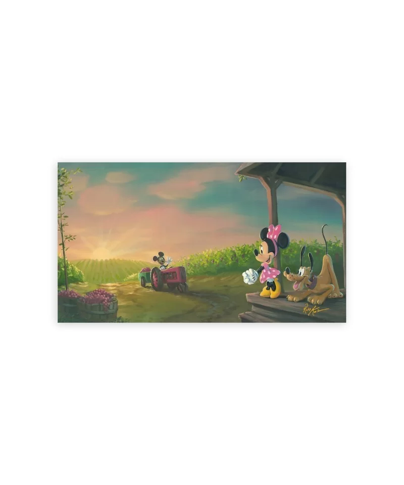 Mickey Mouse and Friends ''Vineyard Harvest'' by Rob Kaz Canvas Artwork – Limited Edition $57.60 COLLECTIBLES