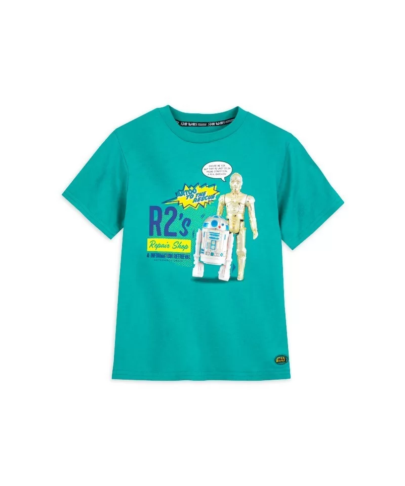 R2-D2 and C-3PO Action Figure T-Shirt for Kids – Star Wars $7.17 BOYS