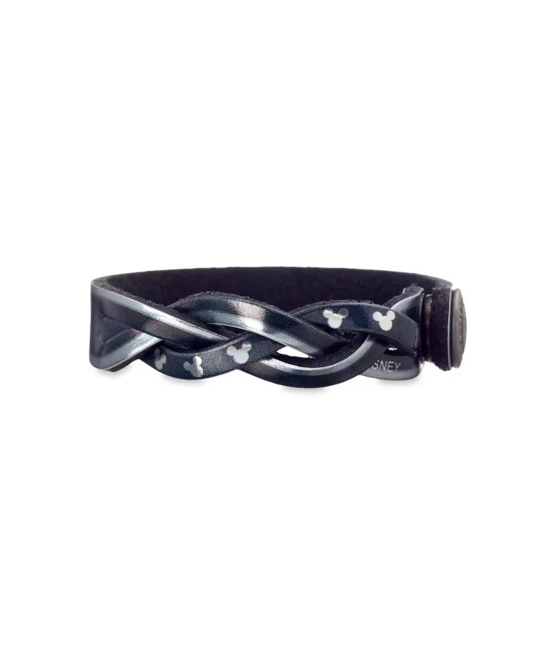 Mickey Mouse Icon Braided Metallic Leather Bracelet – Personalizable $2.96 KIDS