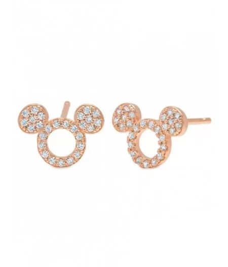 Mickey Mouse Icon Silhouette Stud Earrings by CRISLU – Rose Gold $17.28 ADULTS