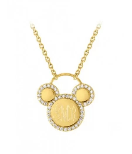 Mickey Mouse Icon Gold Necklace by Rebecca Hook – Personalized $45.60 ADULTS