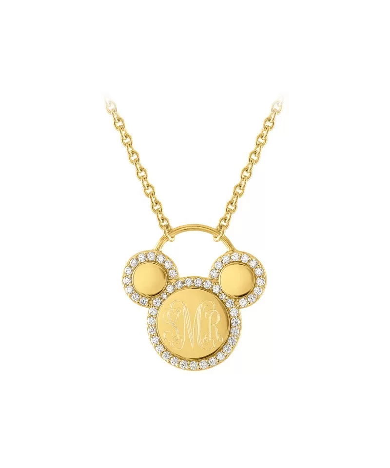 Mickey Mouse Icon Gold Necklace by Rebecca Hook – Personalized $45.60 ADULTS