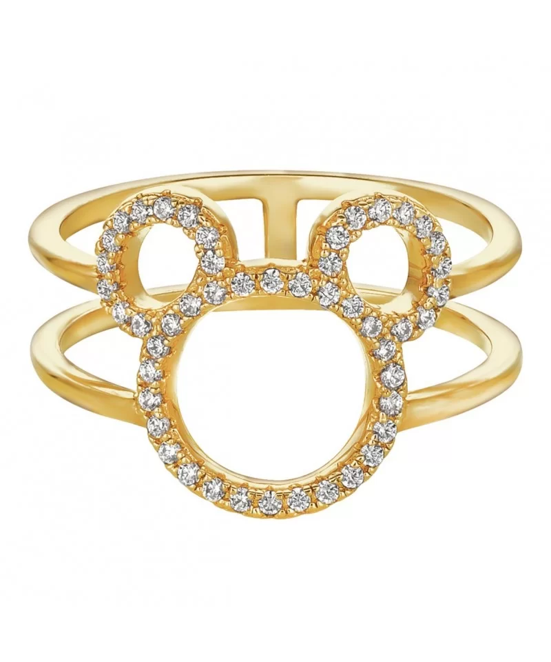 Mickey Mouse Open Icon Ring by CRISLU – Gold $50.00 ADULTS