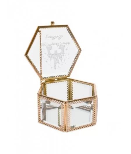 Walt Disney World Castle Glass Jewelry Box by Arribas – Personalized $18.42 COLLECTIBLES