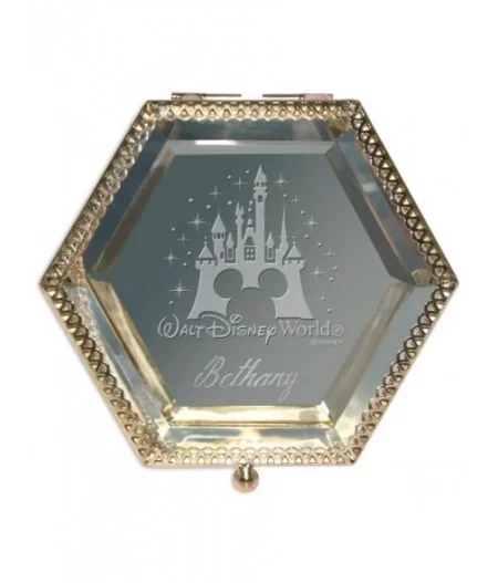 Walt Disney World Castle Glass Jewelry Box by Arribas – Personalized $18.42 COLLECTIBLES