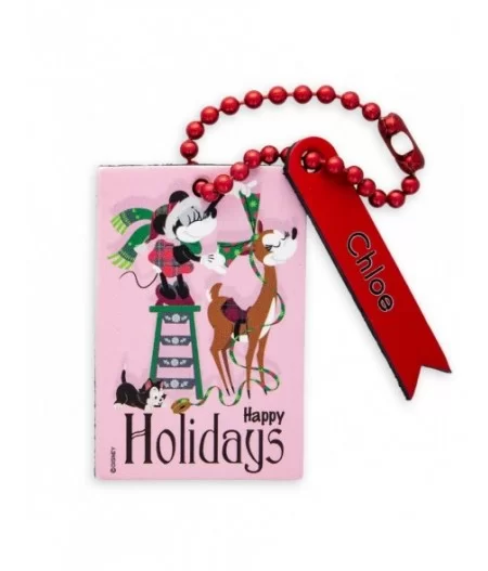 Santa Minnie Mouse and Figaro Leather Luggage Tag – Personalizable $3.81 KIDS