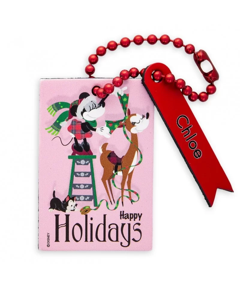 Santa Minnie Mouse and Figaro Leather Luggage Tag – Personalizable $3.81 KIDS