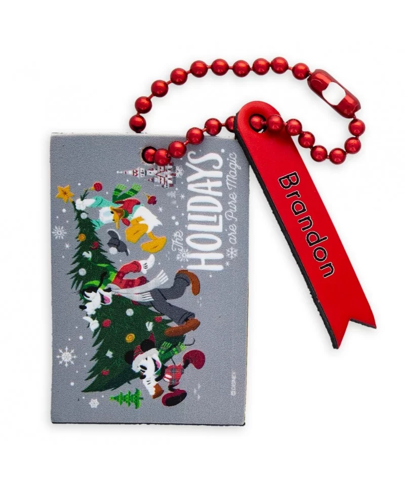 Santa Mickey Mouse and Friends Leather Luggage Tag – Personalizable $4.26 ADULTS