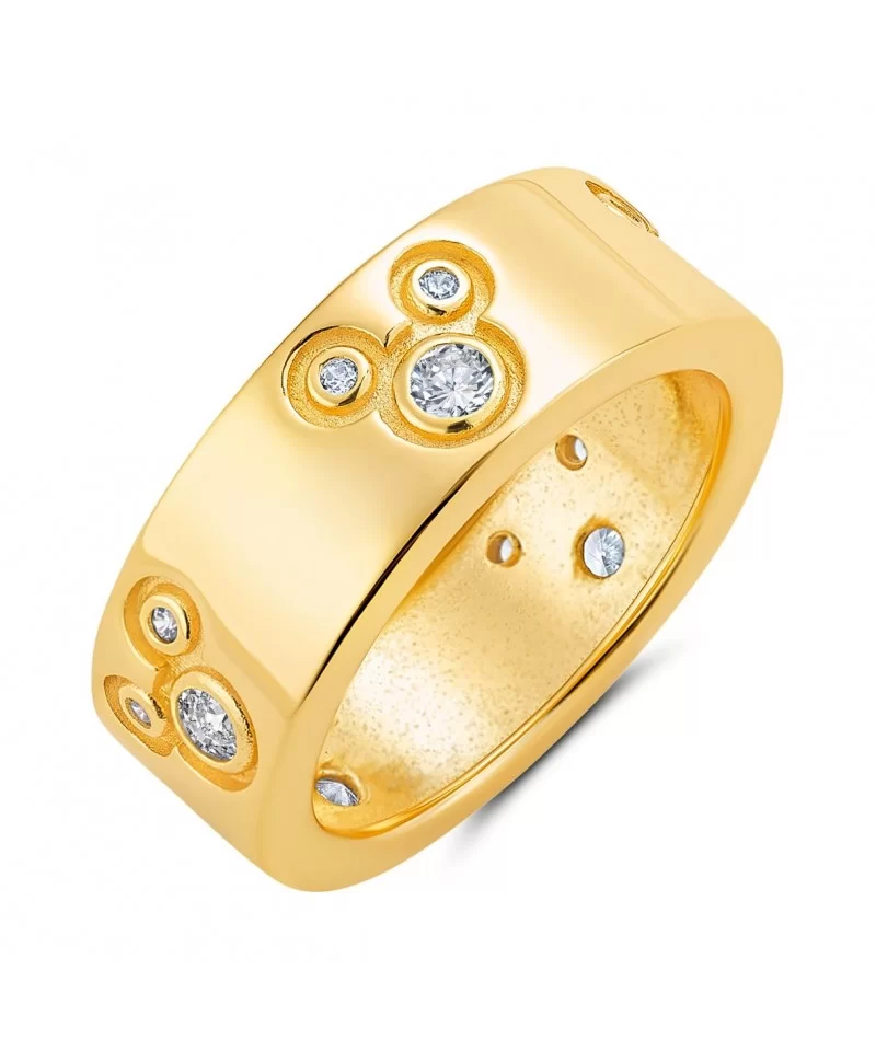 Mickey Mouse Icon Yellow Gold Ring by CRISLU $54.60 ADULTS