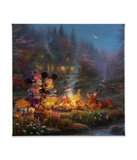 ''Mickey and Minnie Sweetheart Campfire'' Gallery Wrapped Canvas by Thomas Kinkade Studios $44.00 COLLECTIBLES