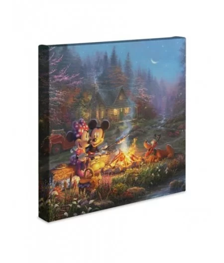 ''Mickey and Minnie Sweetheart Campfire'' Gallery Wrapped Canvas by Thomas Kinkade Studios $44.00 COLLECTIBLES