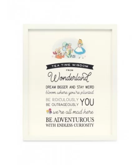 Alice in Wonderland ''Tea Time Wisdom'' Framed Wood Wall Décor $8.40 HOME DECOR