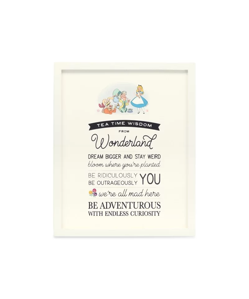 Alice in Wonderland ''Tea Time Wisdom'' Framed Wood Wall Décor $8.40 HOME DECOR