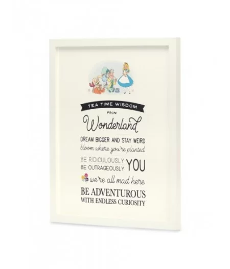 Alice in Wonderland ''Tea Time Wisdom'' Framed Wood Wall Décor $8.40 HOME DECOR