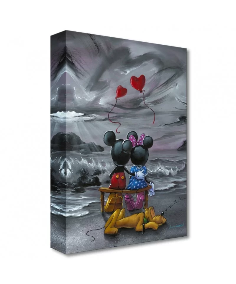 Mickey and Minnie Mouse ''Mickey and Minnie Forever Love'' Giclée on Canvas by Jim Warren – Limited Edition $56.40 HOME DECOR