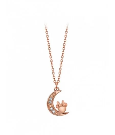 Minnie Mouse Icon Crescent Moon Diamond Necklace $25.80 ADULTS